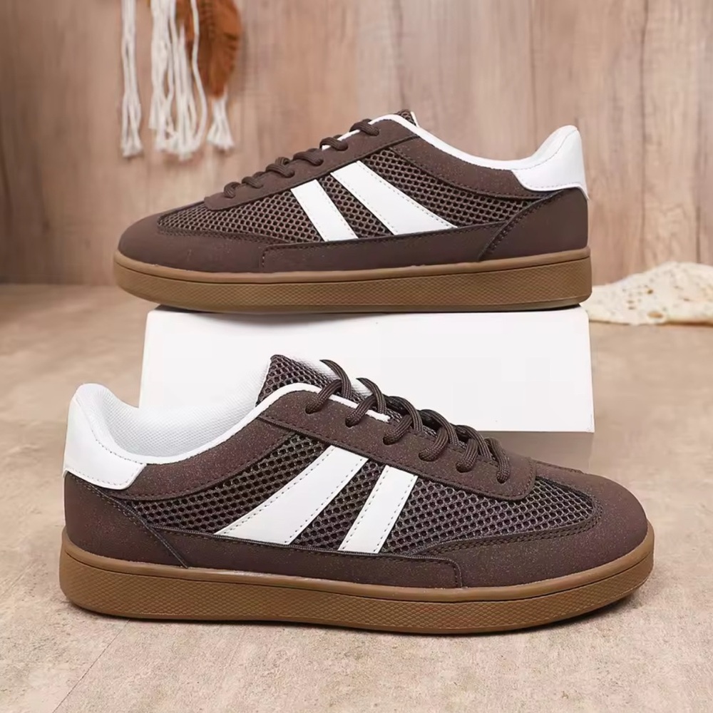 Stylish Brown and White Women's Sneakers